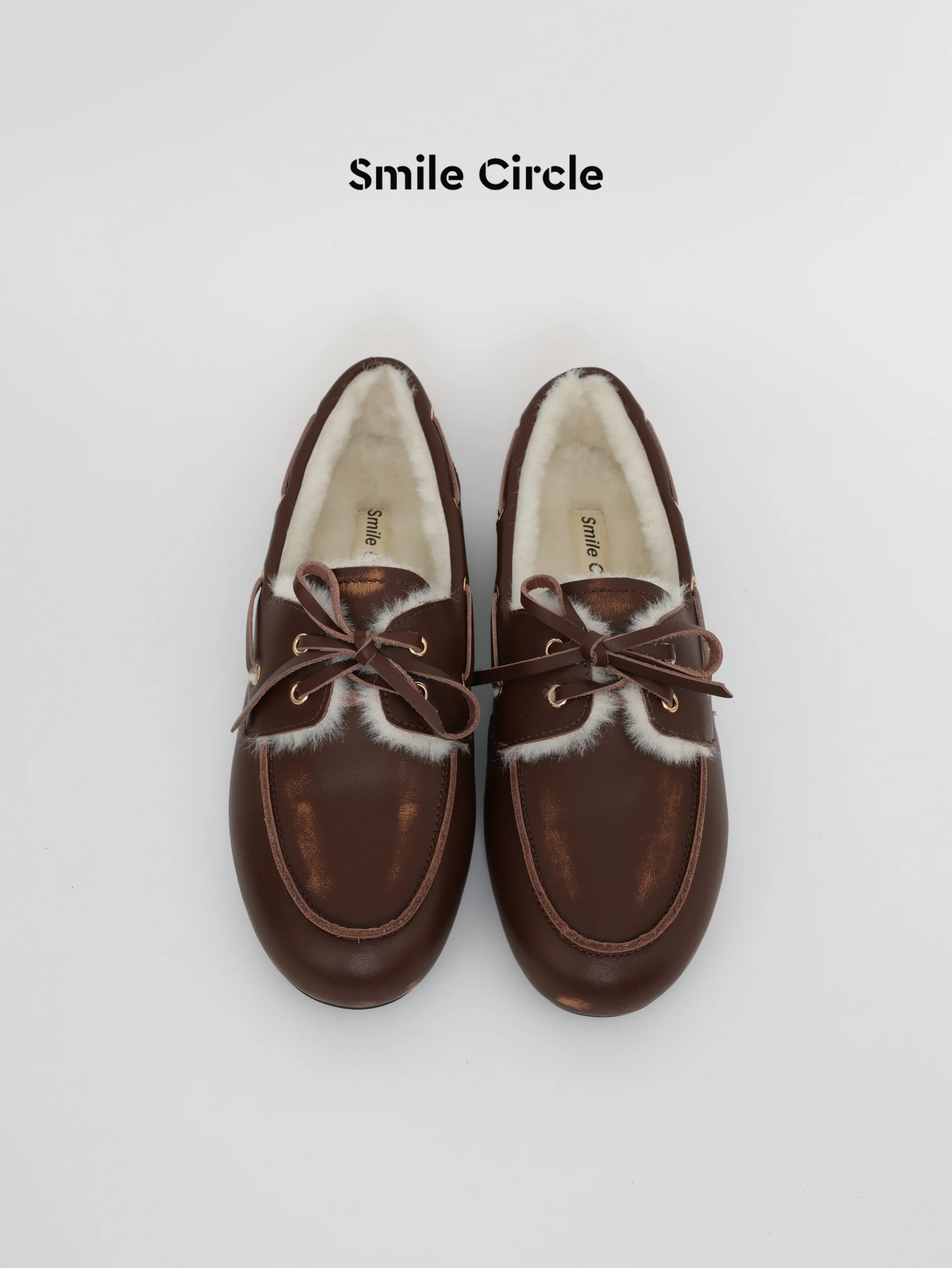 

Женские кожаные лоферы с меховой подкладкой теплые зимние балетки повседневная обувь