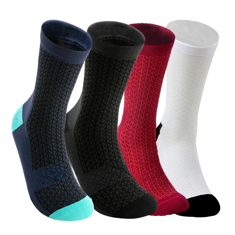 AliExpress gkrq GKRQ 4pairs 2023 New Cycling Socks Bike Nurse Compression Road Bike Running Mtb Knee-high White Sports Funny Brand Black