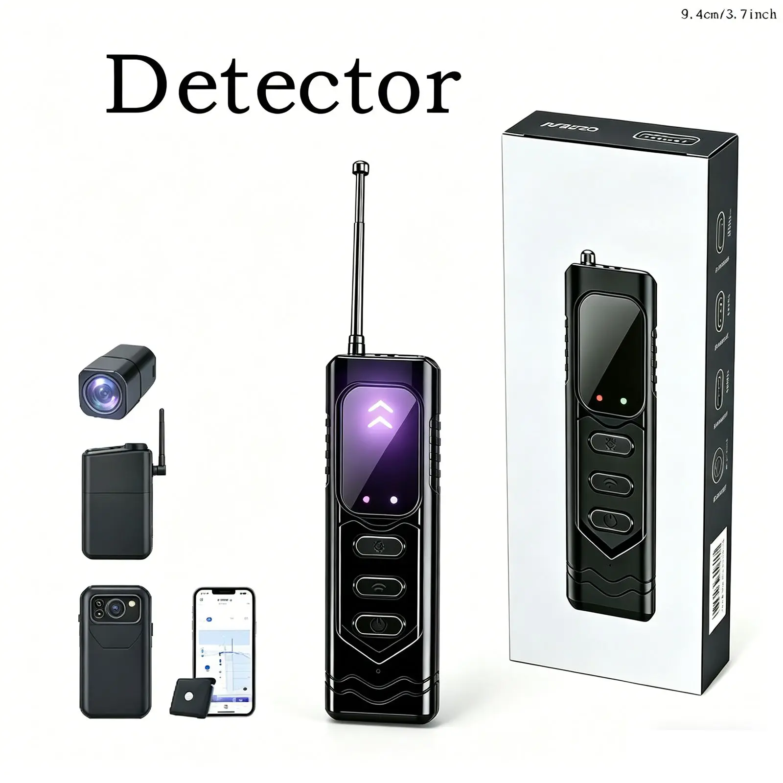 

Детектор скрытых камер и GPS-трекеров BB28 2-в-1 – сканер радиосигналов для защиты конфиденциальности, портативный детектор шпионских камер без ежемесячной платы