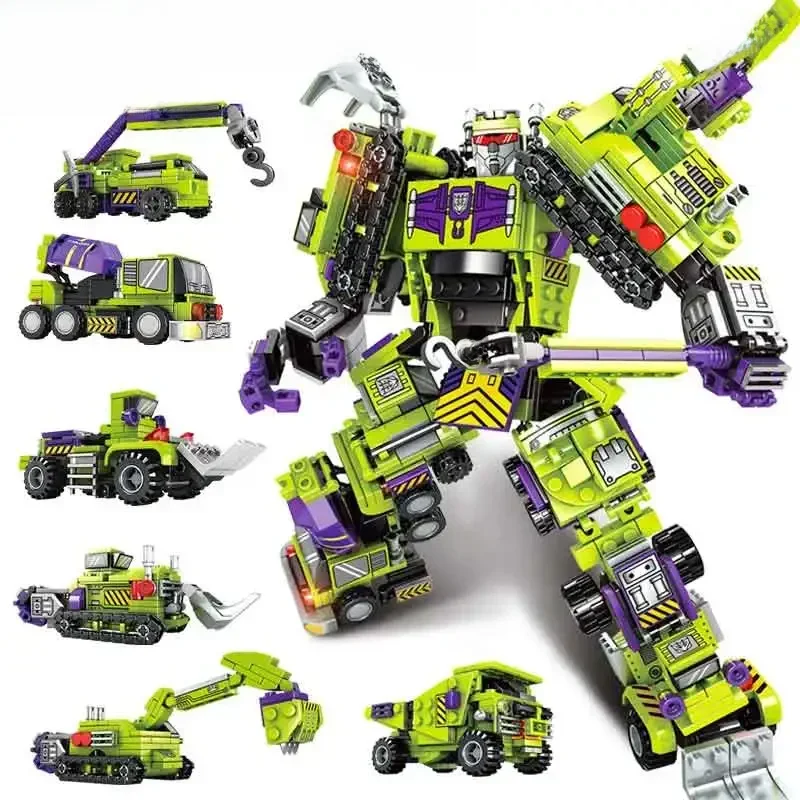 6 In 1 Vervorming Auto Assemblage Bouwstenen Transformatie Rotots Voertuig Bakstenen Actiefiguur Kinderen Puzzel Speelgoed Geschenken - afbeelding 2