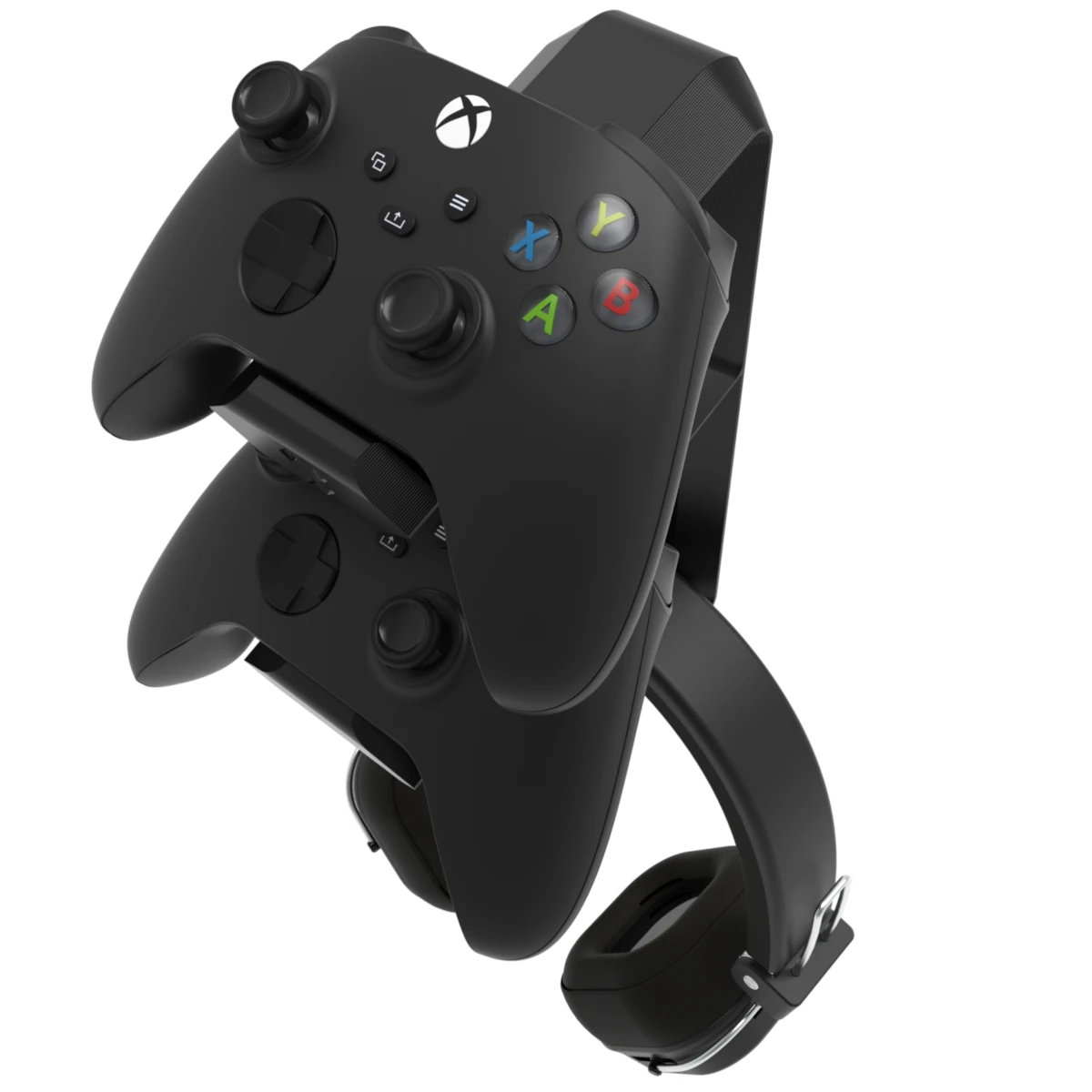 Wall Support Compatible with HeadSet and 2 Controls for Xbox or PlayStation (Black)-ARTBOX3D