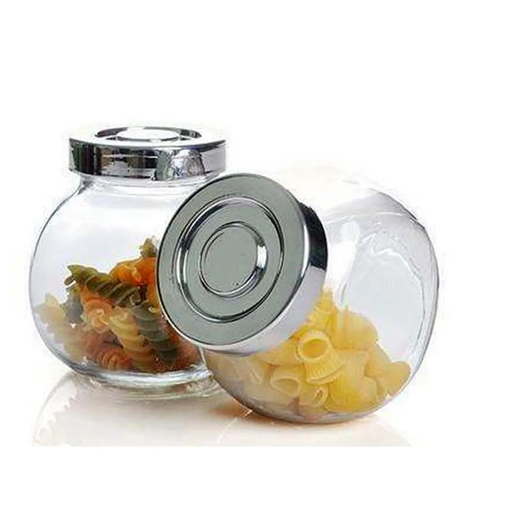 4-packs 50ML Flat Drum Glass Jar Clear Mini Storage Bottle with No Leak Lid Full Size MOQ1000 Custom Available Inbox Us