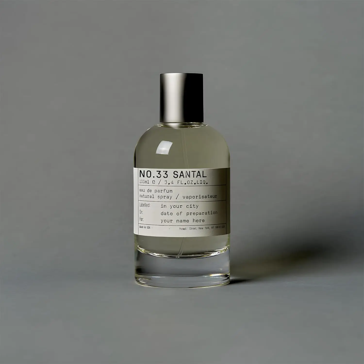 

No.33 SANTAL, Parfum Spray, 3.4 Fl oz Unisex - Iconic Scent of New York A Cult Fragrance - Long-Lasting