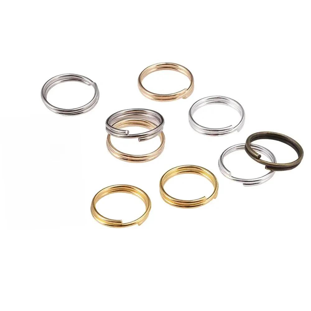 50-200Ps/lot 4-20mm złoty rod otwarte pierścienie skokowe podwójne pętle dzielone pierścienie złącza dla DIY tworzenia biżuterii ustalenia akcesoria — zdjęcie 2