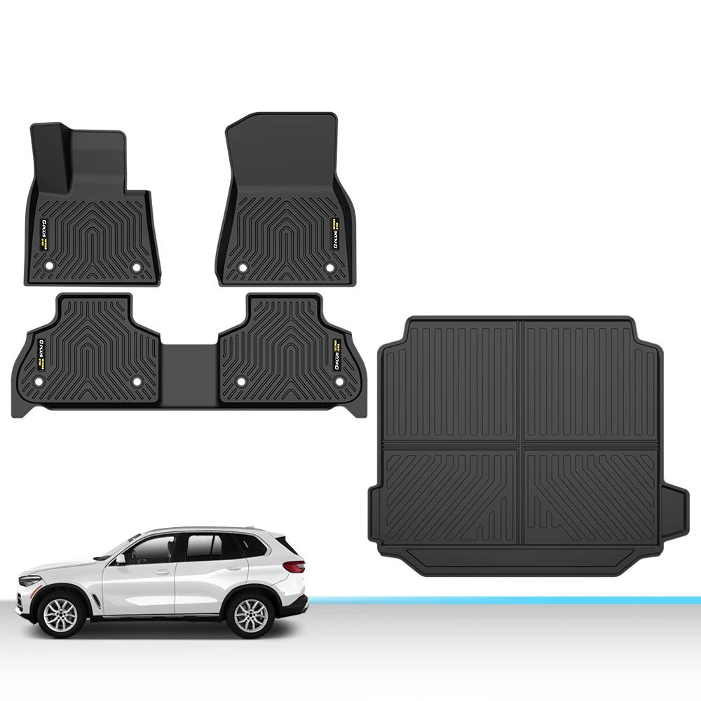 

3D формованные коврики из ТПЭ, подкладка для багажника, подходит для Bmw X5 Tpe 2019-2025 гг., всепогодный полный комплект, водонепроницаемый противоскользящий коврик для багажника