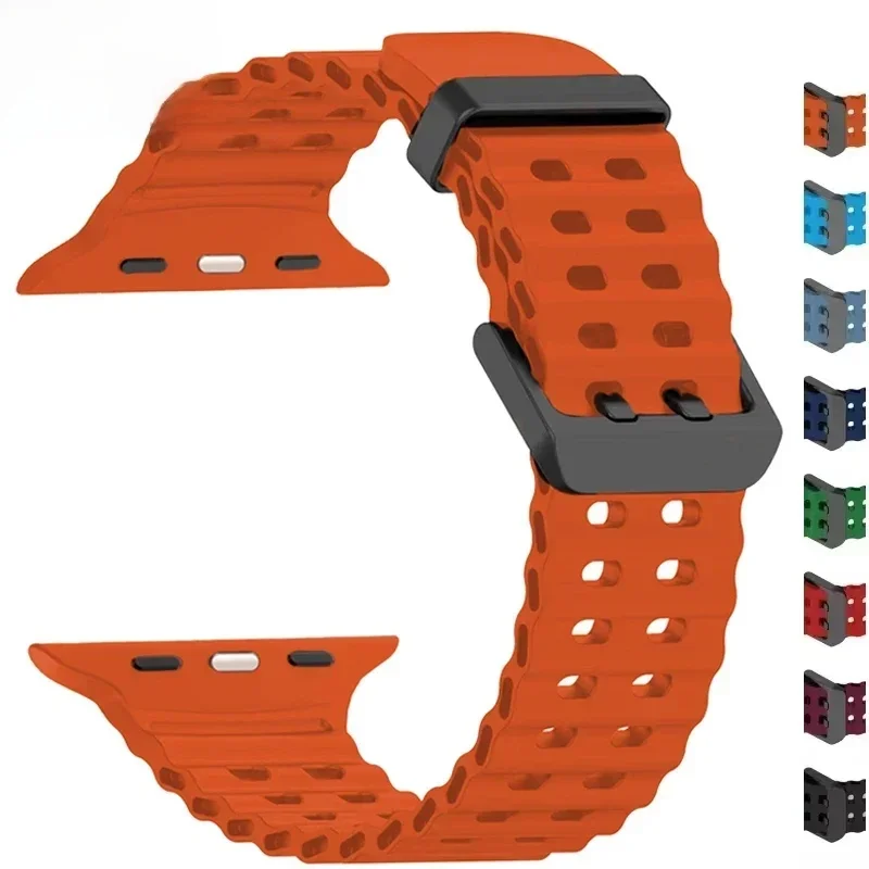 Silikonarmband für Apple Watch Ultra 4 49mm 46 45 44 42 38 41mm 40mm Sportarmband für IWatch Series12 11 10 9 8 7 6 SE 5 4 Correa