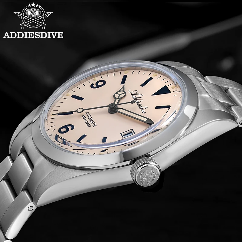 ADDIESDIVE Sapphire Glass Woman Automatic Mechanical Watches 36mm ST2130 Movement 100m Waterproof Business Wristwatch Luminous