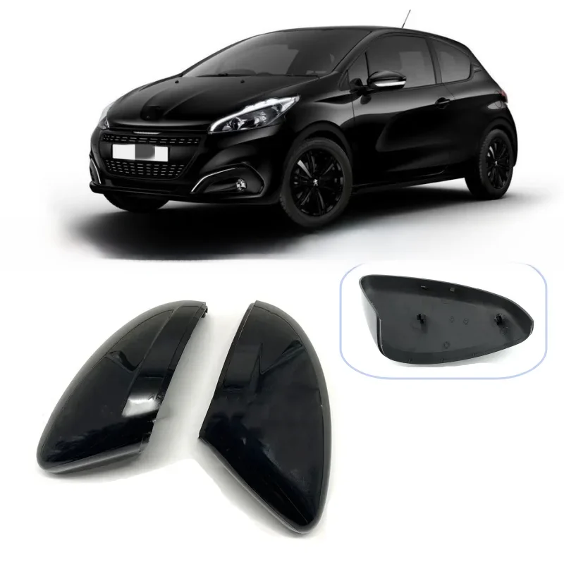Czarne/białe/węglowe osłony lusterek wstecznych do Peugeot 208 2008 2014 2015 2016 2017 2018 Wymienne osłony lusterek — zdjęcie 2