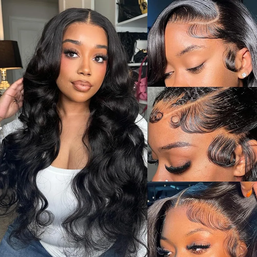 

34Inch Body Wave HD Lace Frontal Wigs For Black Women 13x6 Hd Lace Transparent Frontal wigs Pre Plucked Brazilian Human Hair Wig