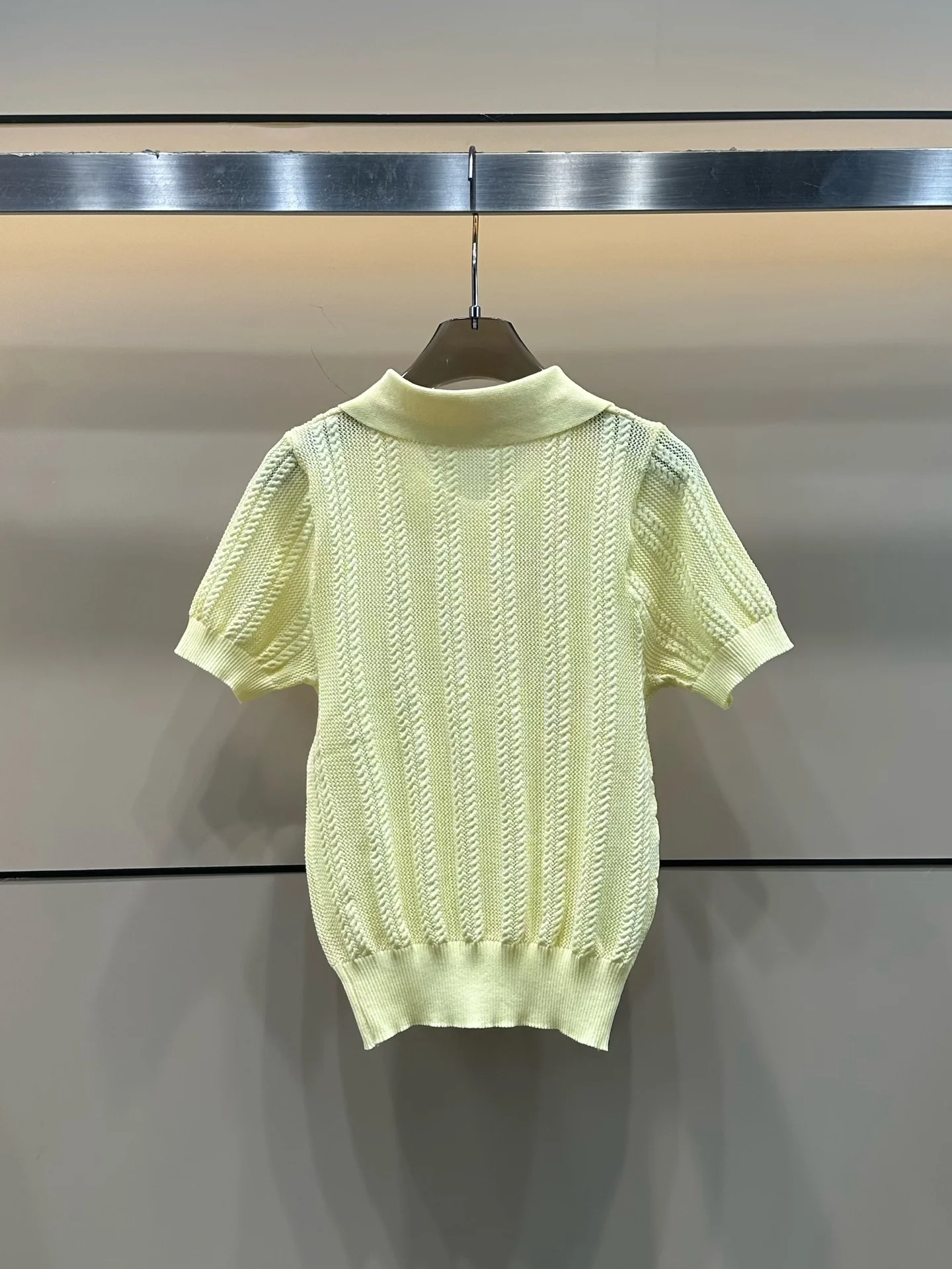 

2025 New Sweater Long-sleeved Polo Buttons Solid Pullover Fashionable Versatile SlimmingFigure-hugging Spring summer