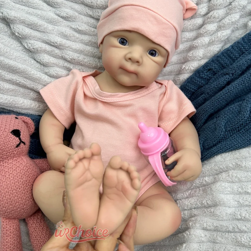 

20-дюймовая полностью силиконовая кукла-реборн с утяжеленным телом, открытыми глазами, моющаяся, с реалистичной текстурой кожи, идеальный подарок на день рождения для семьи и влюбленных