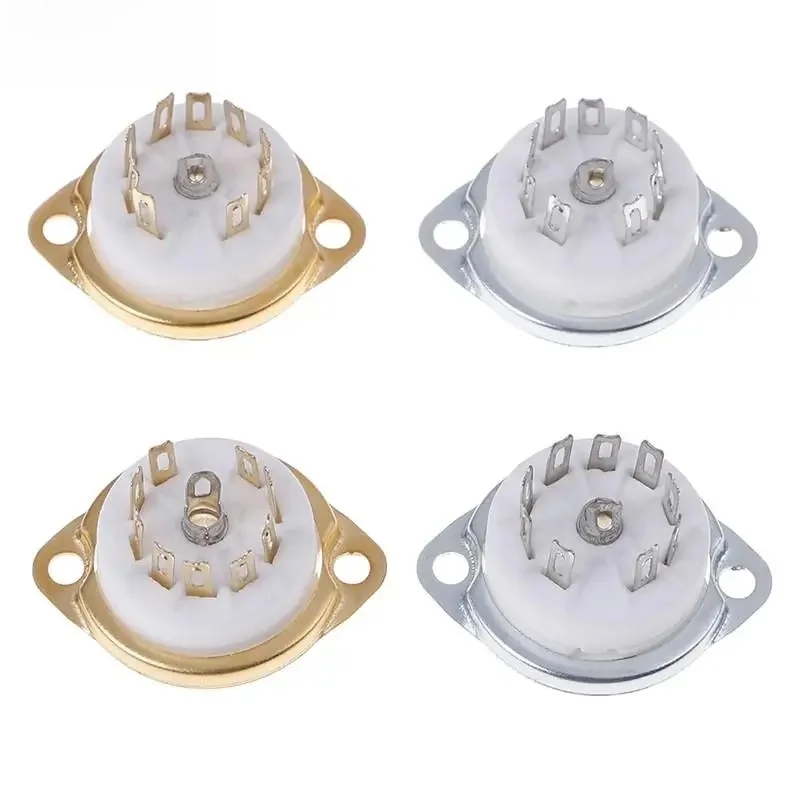 1pc ceramiczne 9pin GZC9-F-G do montażu PCB rury gniazdo dla 12AX7 12AT7 12AU7 6DJ8 ECC82 5670 6922 Hifi Audio w stylu Vintage AMP DIY — zdjęcie 2