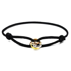 Zalman Wholesale GDS888 Luxury Unisex Bracelet 3 Metal Buckle Hand Chain Adjustable Men's Rope Bracelet for Women Jewelry Gifts