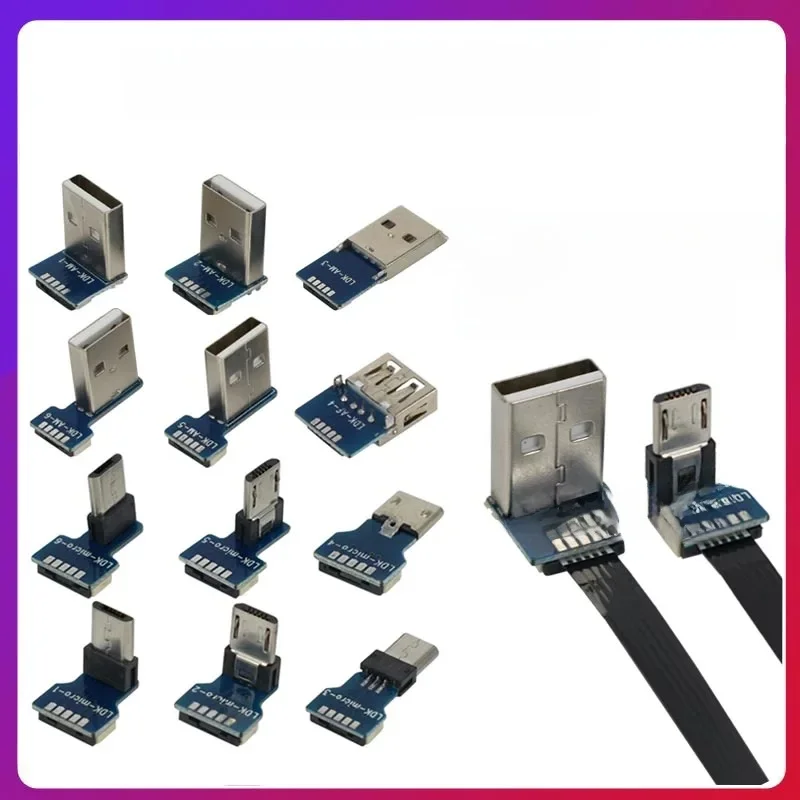Câble ruban d'extension Mini Micro USB FFC type-c 90 FPV, mince, plat, souple, flexible, charge FPC, moniteur à cardan portatif sans balais
