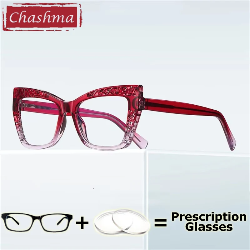 

Women Prescription Glasses Cat Eye Optical Myopia Anti Blue Light Eyeglasses Frames Progressive Eyewear Recipe Lenses Spectacles