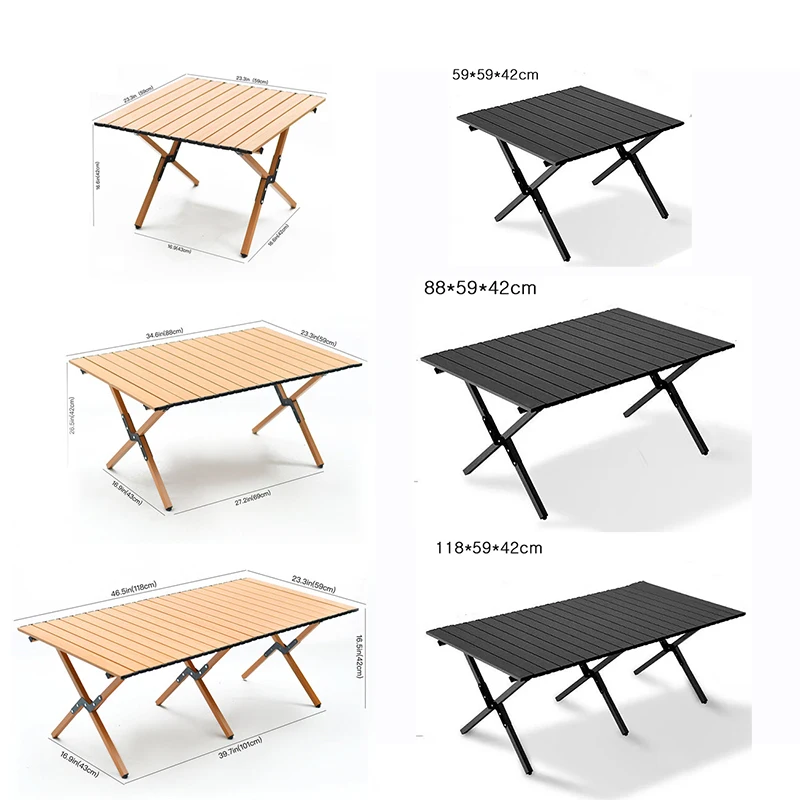 Camping Leichter Rolltisch Outdoor Klapptisch Teerolltisch 2 Farben 3 Größen