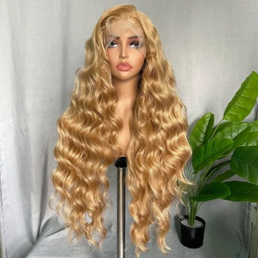 

Ombre Brown Mixed Wigs 13X4 Synthetic Lace Front Wigs Omber Honey Blonde Lace Frontal Wig Pre Plucked Hairline With Baby Hair