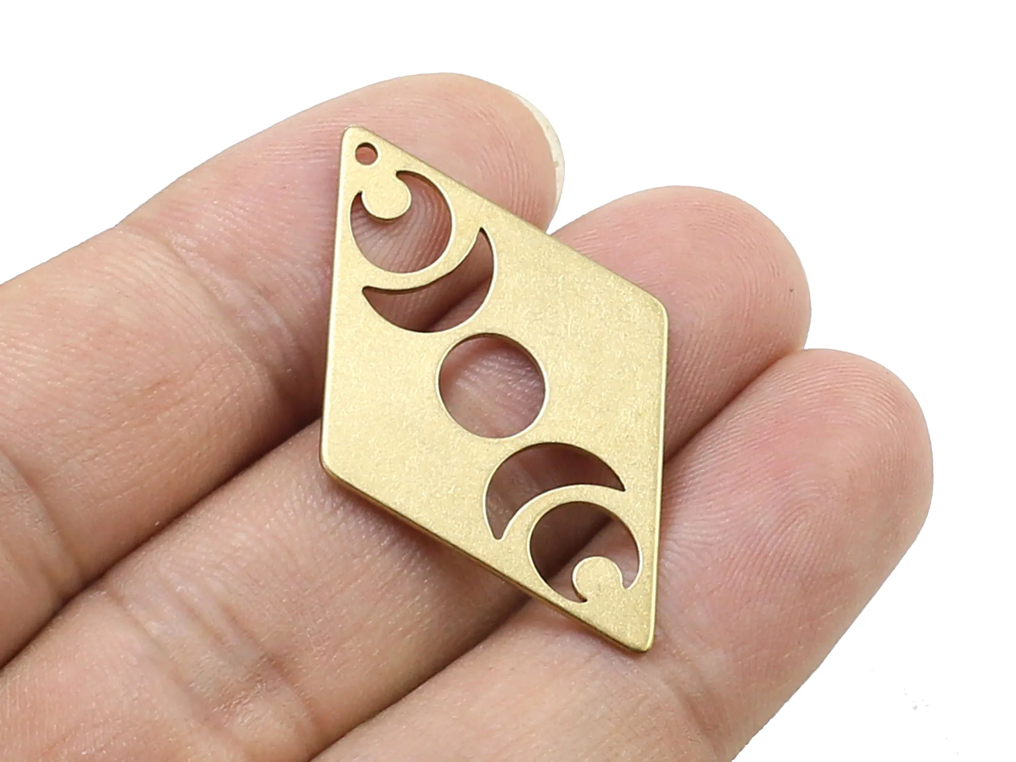 

6pcs Brass pendant, Moon Phase Earring charms, Rhombus brass charm, Earring Findings, Brass Jewelry - R1658