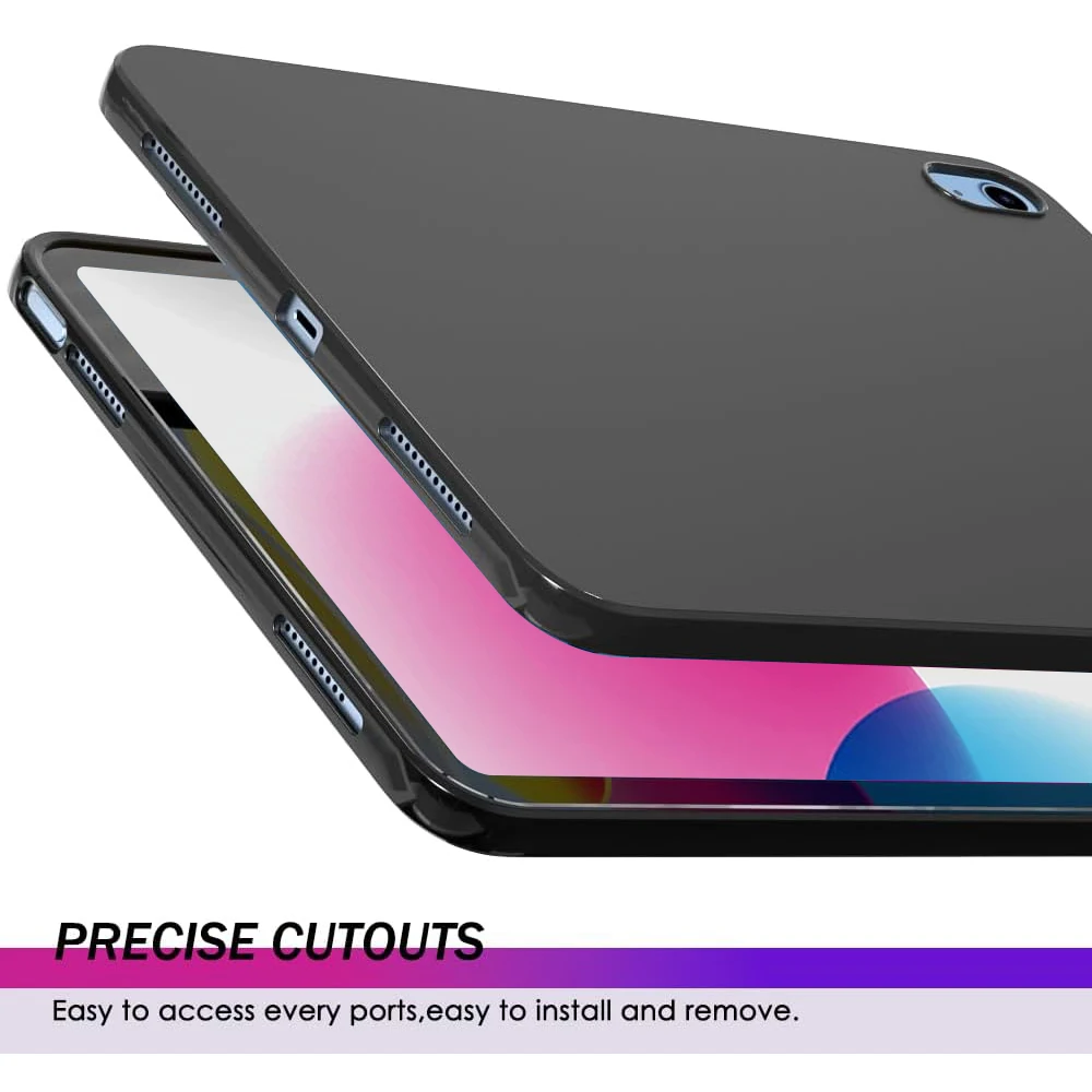 Case for iPad (A16) 11th 11'' 2025/10th/5th/6th/Air 1/2/7/8/9, Pro 11 12.9,Slim Design Matte TPU Rubber Soft Skin Silicone Cover