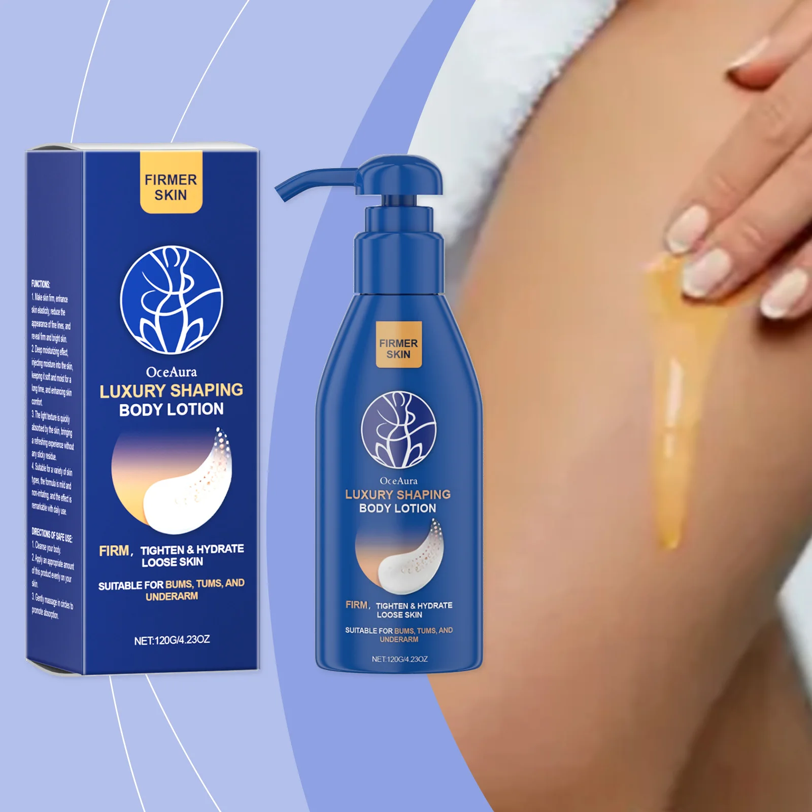 Oceaura 120 г укрепляющий лосьон для тела, питательный, увлажняющий, улучшающий сухую кожу, увеличивает эластичность, формирует, подтягивающий крем для тела