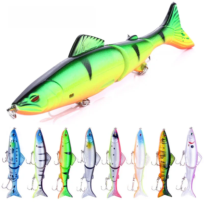 YUCONG 1 PC leurre de pêche articulé 12.5 cm-18g vairon Wobblers Swimbait ABS leurre avec queue souple bar brochet Pesca Isca matériel de pêche
