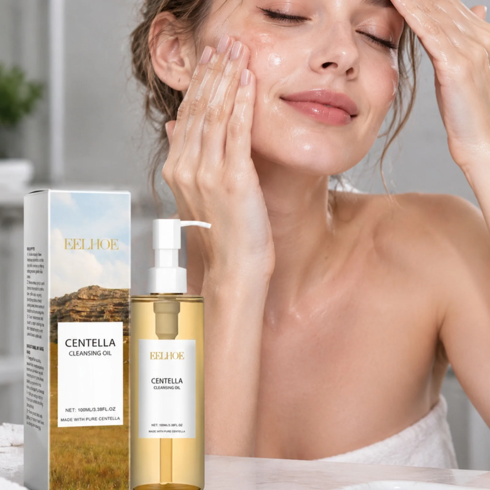 EELHOE Centella Cleansing Oil Quick Penetration Non Comedogenic Non Greasy Texture Protect Skin Barrier Makeup Remover Oil 100ml