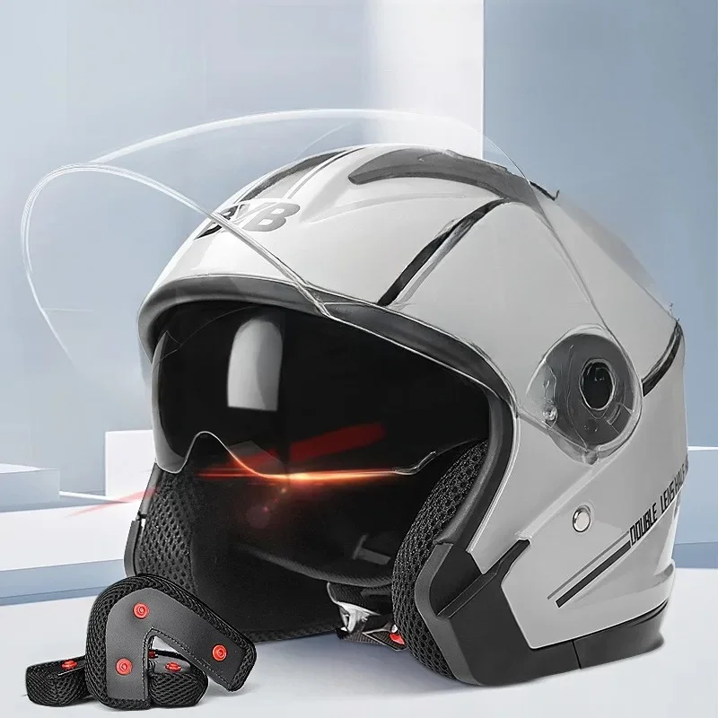 AliExpress Electric Bike Motorcycle Helmet Riding Motorcycle Four Season Dual Mirror Opening HelmetAnti fog헬멧반모Cascos Para Moto Casco Perro