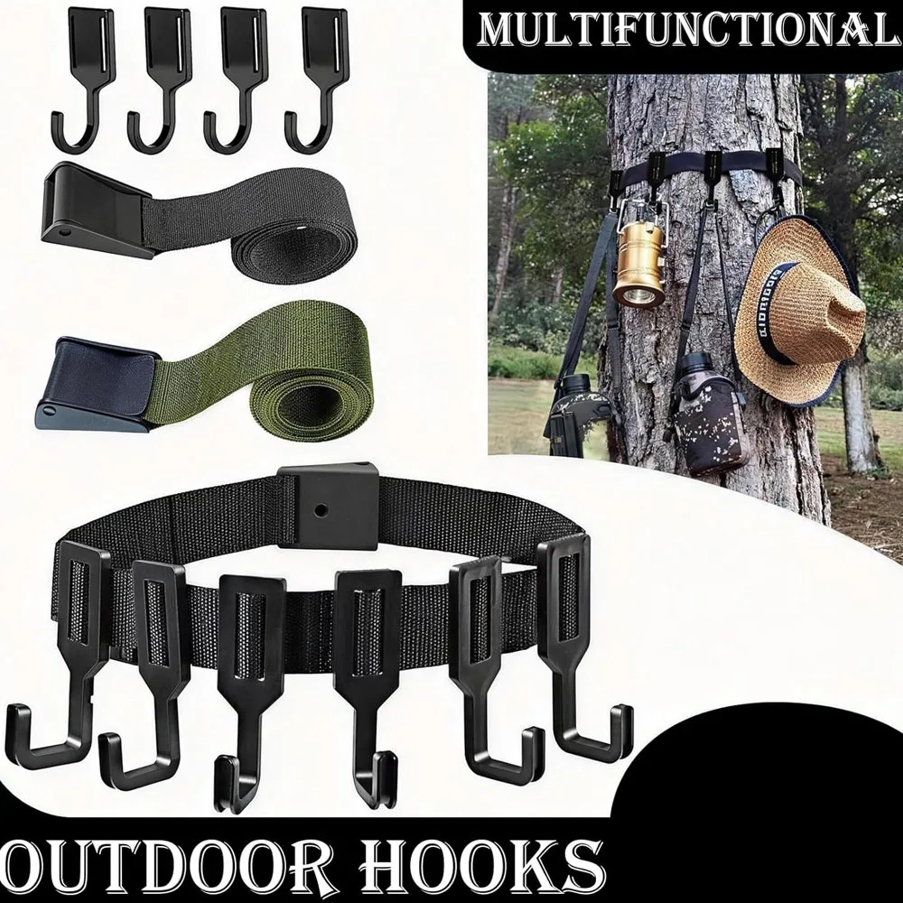 

Hunting Tree Hook Camping Accessories Stand Accessory Holder Equipment on Trees with Black Metal Hangers Climbing Gear