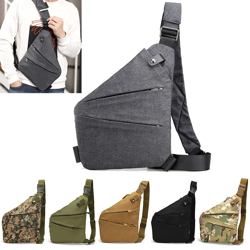 DIENQI Anti-diefstal Mannen Borst Tas Waterdichte Borst Pakken Reizen Persoonlijke Zak Tactische Mannelijke Sling Bag Borst Cross body tas Pauch - afbeelding 2