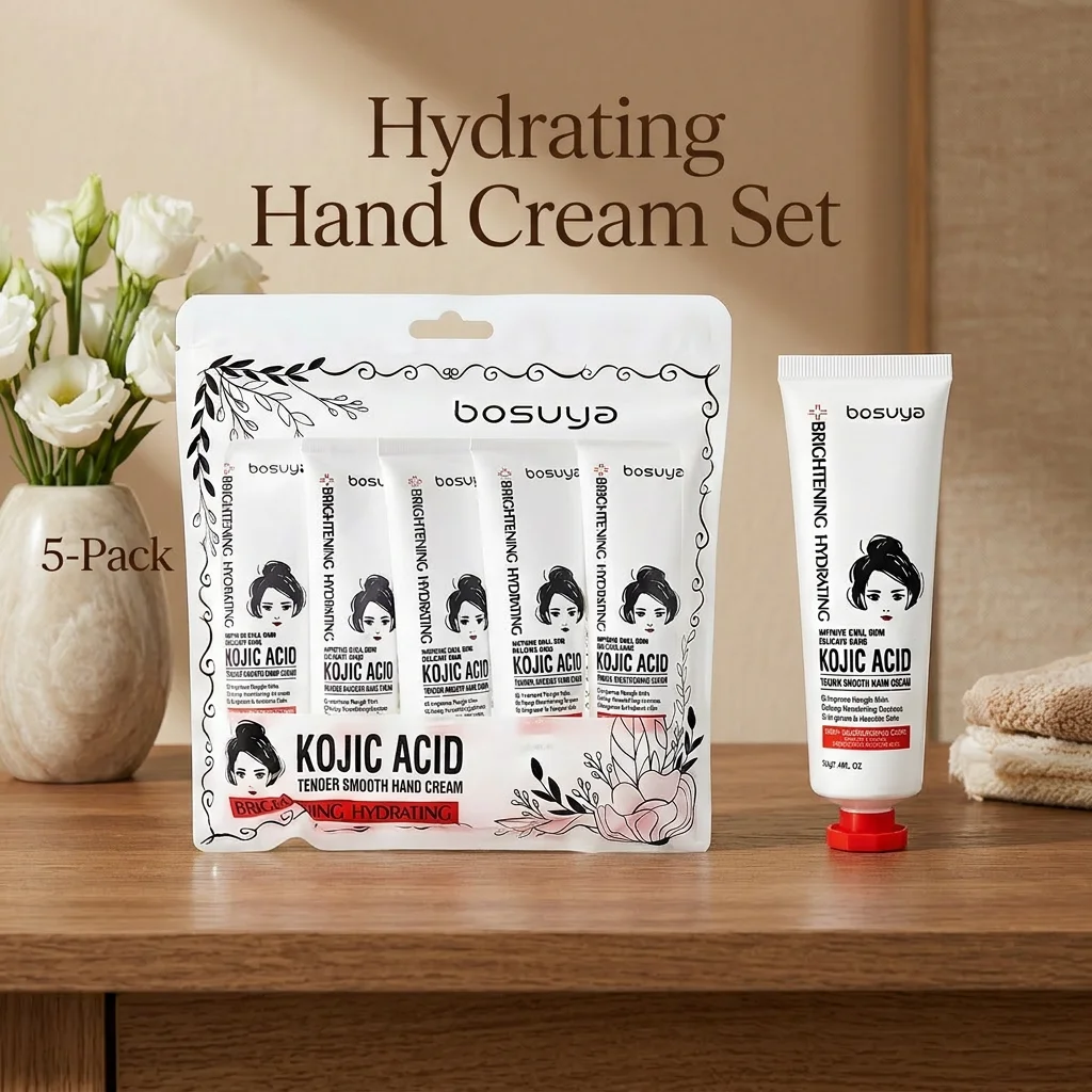 conjunto-de-5-pecas-de-creme-clareador-de-maos-com-Acido-kojico-um-produto-de-beleza-e-cuidados-com-a-pele-que-hidrata-previne-a-secura-e-ilumina-as-maos