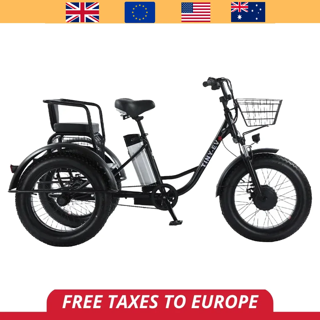 

Three wheeled motorcycles electric tricycles 1000W adult electric freight transportation leisure bicycles tricycles