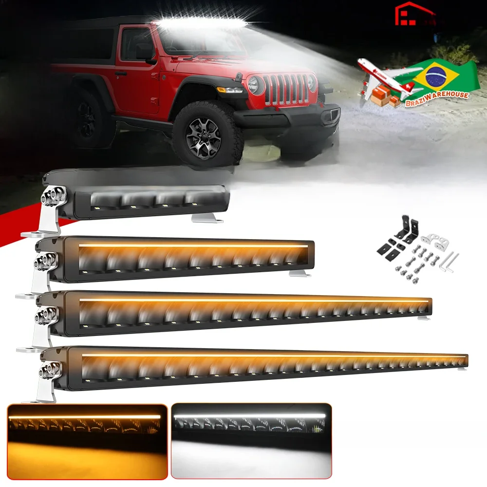 CO LIGHT Nieuwe slanke 52 inch LED-lichtbalk Wit en amber 42 "led-werklamp 6500K 3500K DRL 30000LM Off-road rijlamp 12V 24V - afbeelding 2