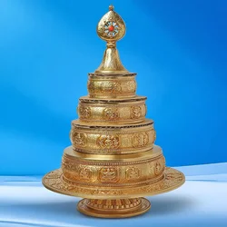 Solid Heavy Tibetan Copper Handmade Manza Mandala - Buddhist Altar Decor Spiritual Mindfulness Meditation Statue
