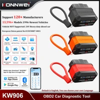 KONNWEI KW906 ELM327 V1.5 OBD2 escáneres de fallos de coche Bluetooth 5,0 herramienta de diagnóstico OBDII para lector de códigos Android/IOS