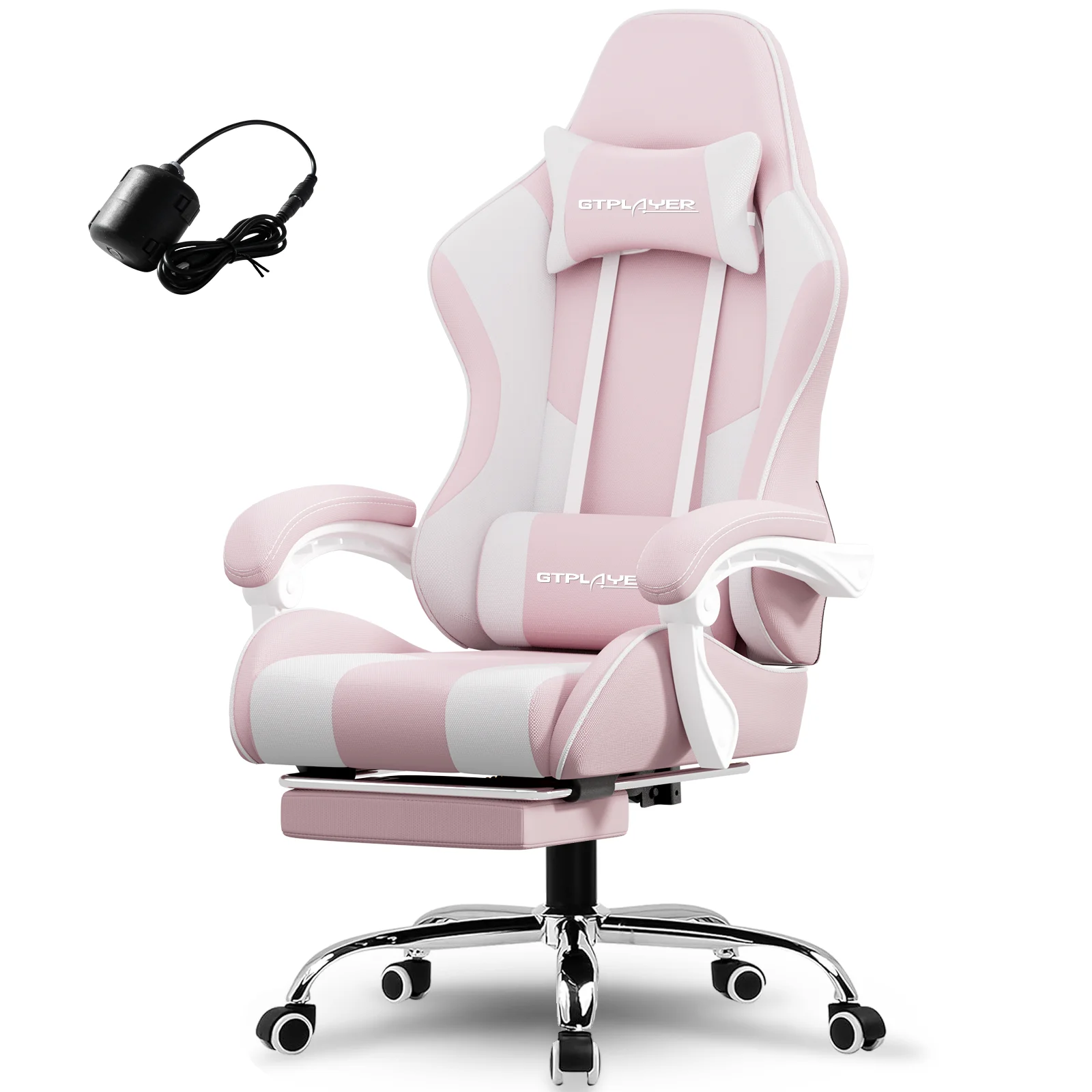 GTPLAYER Gamingstoel Bureaustoel Massage Gaming fauteuil Ergonomische gamerstoel Voetsteun Massage Lin Kussen Draaifauteuil