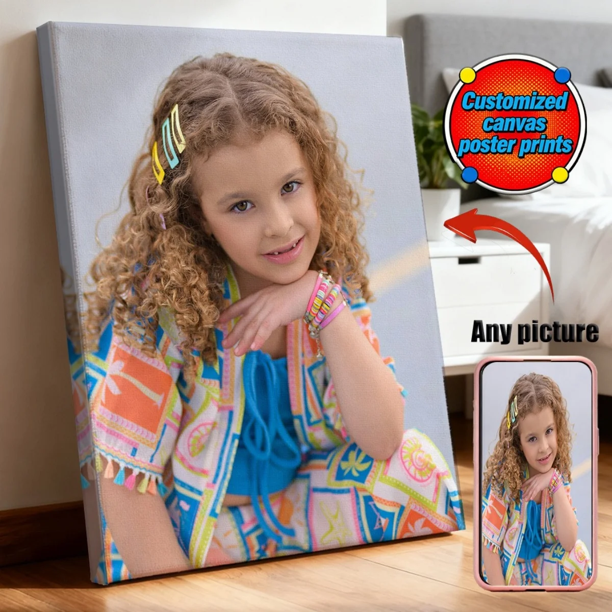 Custom Canvas Wall Art with Your Own Images — Personalized Portrait Canvases and Unique Decorative Pieces Available in Various S