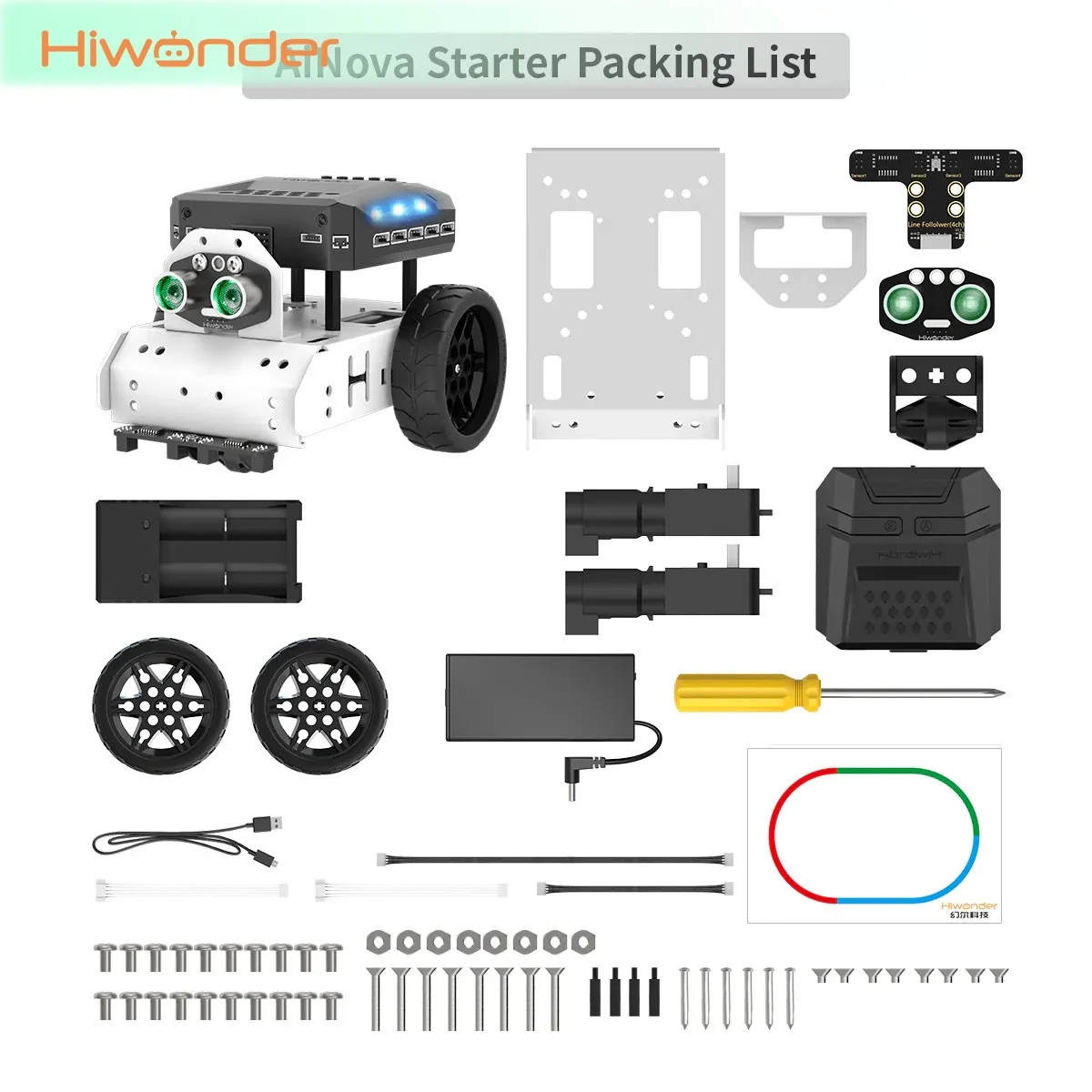 Hiwonder AiNova Robot Car Starter Kit Without/With AI Vision Module, for Scratch and Python Programming
