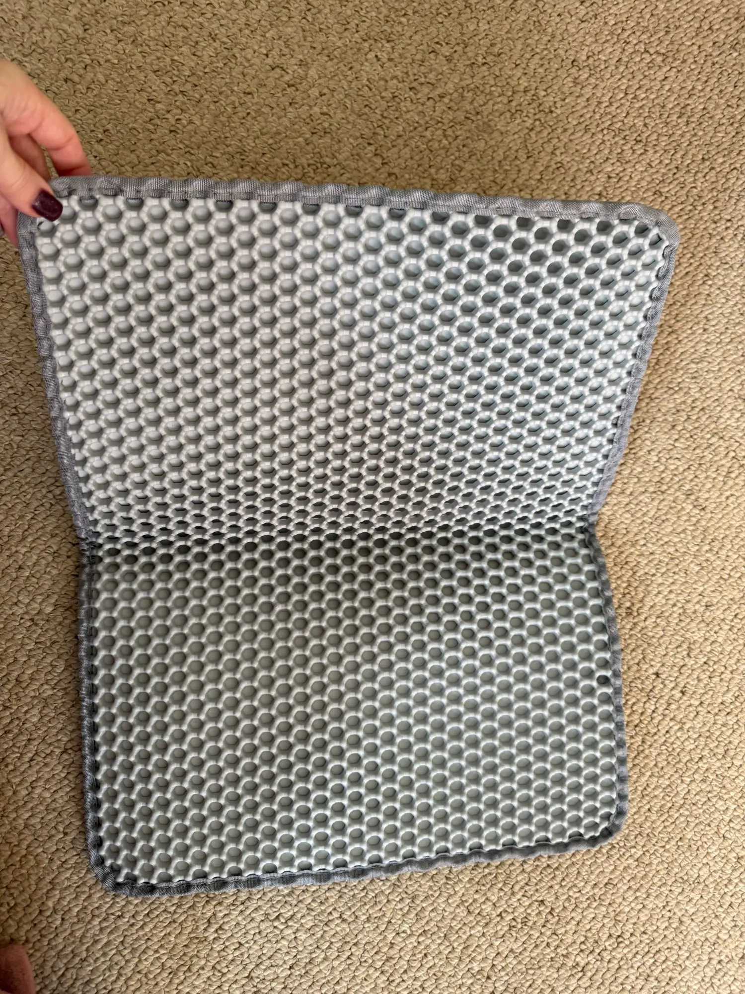 Customer review photo for Honeycomb Cat Litter Mat