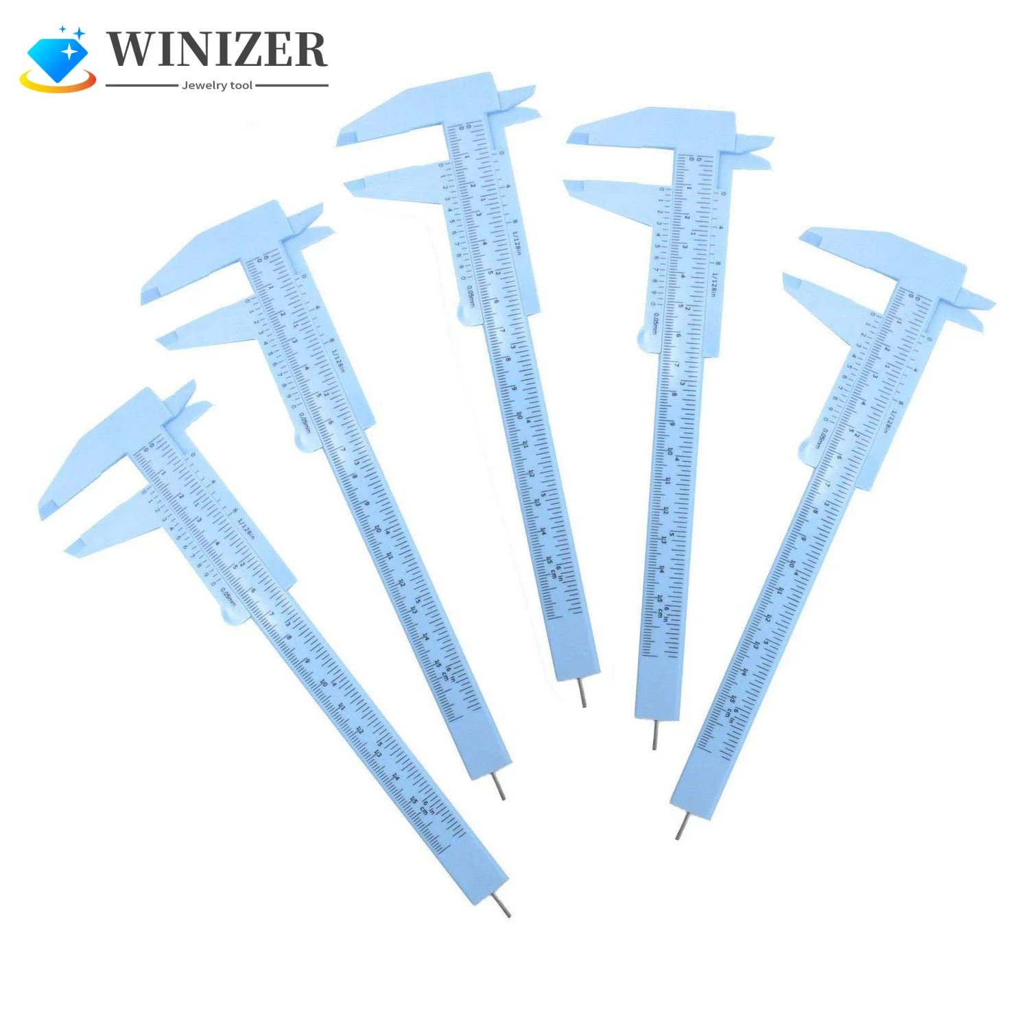 5pcs 0-150mm Plastic Vernier Calipers - Professional Woodworking Measuring Tool for Depth, Height, and Jewelry Measurement