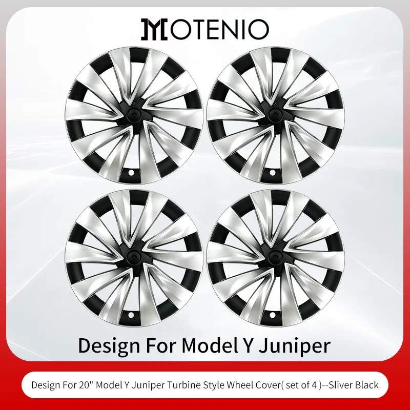 4 stuks wieldoppen voor Tesla Model Y Juniper 2025-2026, 20 inch velg, design voor Tesla accessoires, wieldoppen vervanging, wieldoppen afdekking