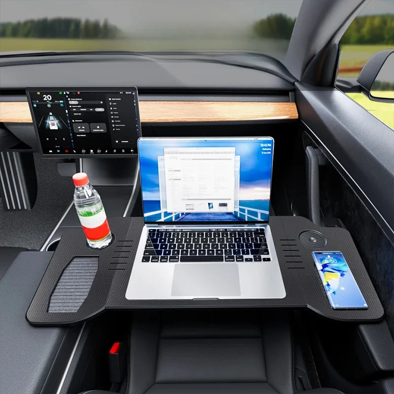 Desk Design for Tesla Model 3 / Y 2024 Car Steering Wheel Laptop Tray Food Desk Portable Office Table for Tesla