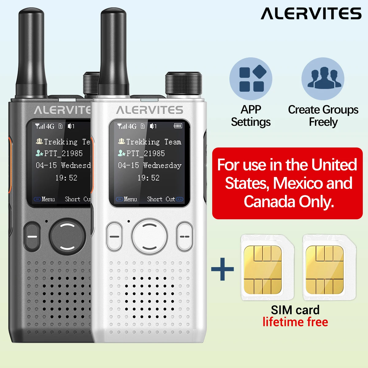Baofeng AT1 POC-Funkgerät Lebenslange Kostenlose Nutzung Freie Gruppenbildung Globales 4G/5G-Netzwerk Walkie-Talkie Unbegrenzte Reichweite ALERVITES