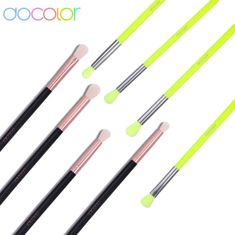 Docolor 4Pcs Eye Shadow Blending Makeup Brushes Soft Synthetic Hair Portable Eye Makeup Set Travel Cosmetic Brush For Make Up