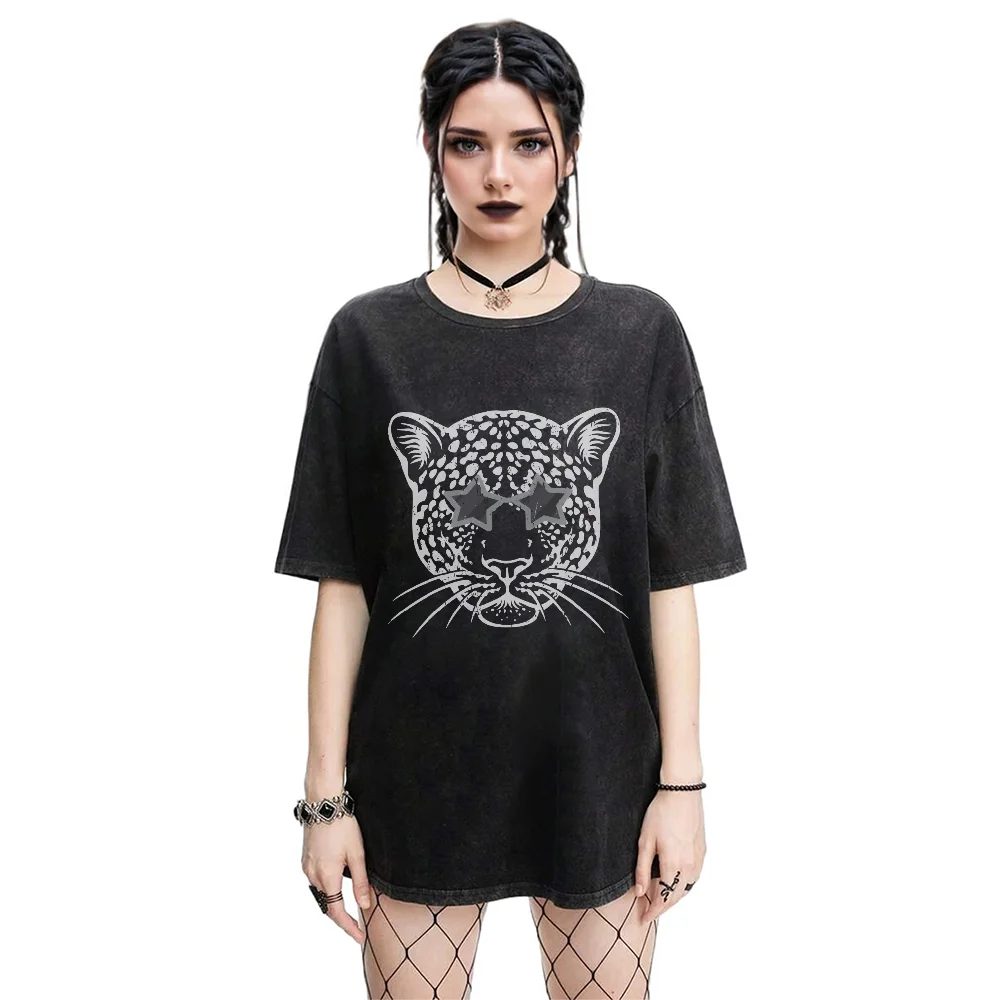 

Леопардовый дизайн белой линии, крутая рубашка с рисунком Cuteore, ретро-принт, модная повседневная рубашка Y2k, повседневная летняя повседневная рубашка с короткими рукавами Semisheer