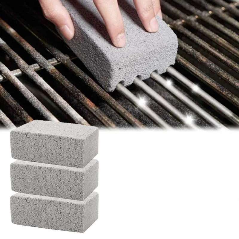 Pierre de nettoyage pour barbecue, brique de nettoyage, petite brique grise, plaque de gril, outil de nettoyage de graisse, pierre ponce, outil de cuisine