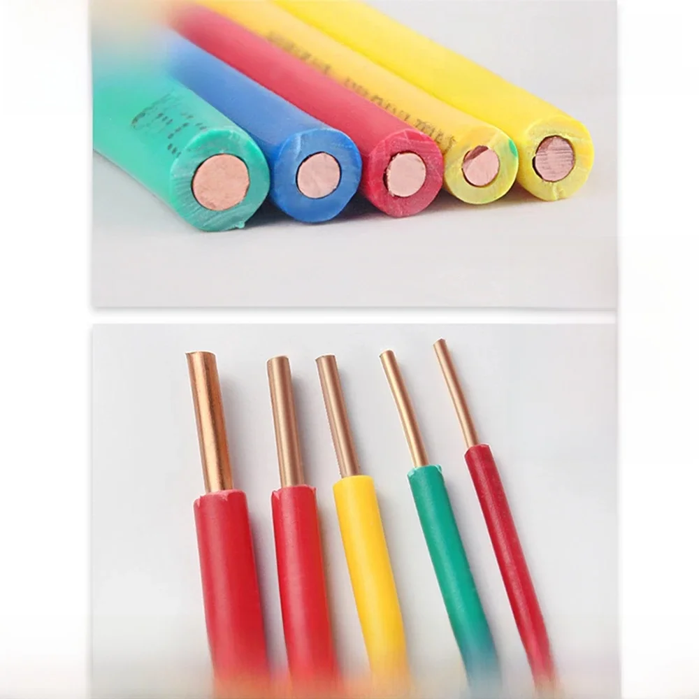 BV fil de cuivre massif câble électrique PVC câble en cuivre dur monocœur câblage dissimulé cordon d'alimentation 20 18 16 14 12 10 AWG