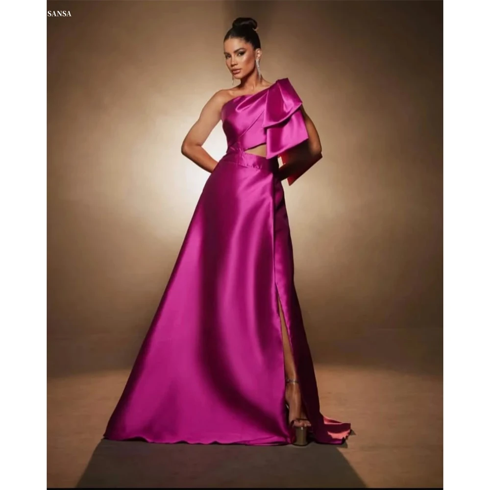 

Sansa Индивидуальные платья для выпускного вечера трапециевидной формы с разрезом по бокам и вырезом на одно плечо Vestidos De Noche длиной до пола, торжественный вечер 2025