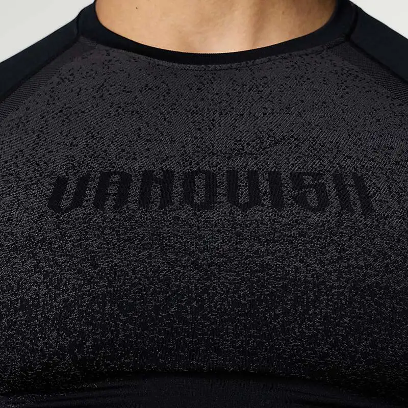 Herren Flammen-Farbverlauf Kompressions-Gym-T-Shirt Schnelltrocknend Atmungsaktiv Hochelastisch Slim Fit Athletisches Lauf- und Trainings-Sportshirt – Detail 18