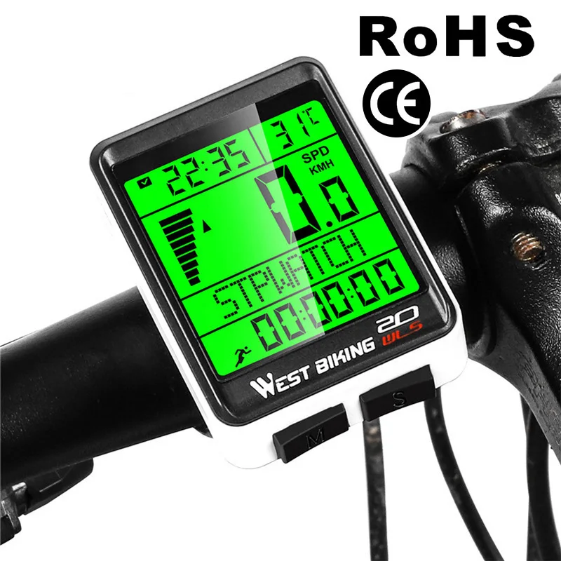 Five languages ​​mountain road bicycle wireless code meter large screen multi-function interface waterproof speedometer