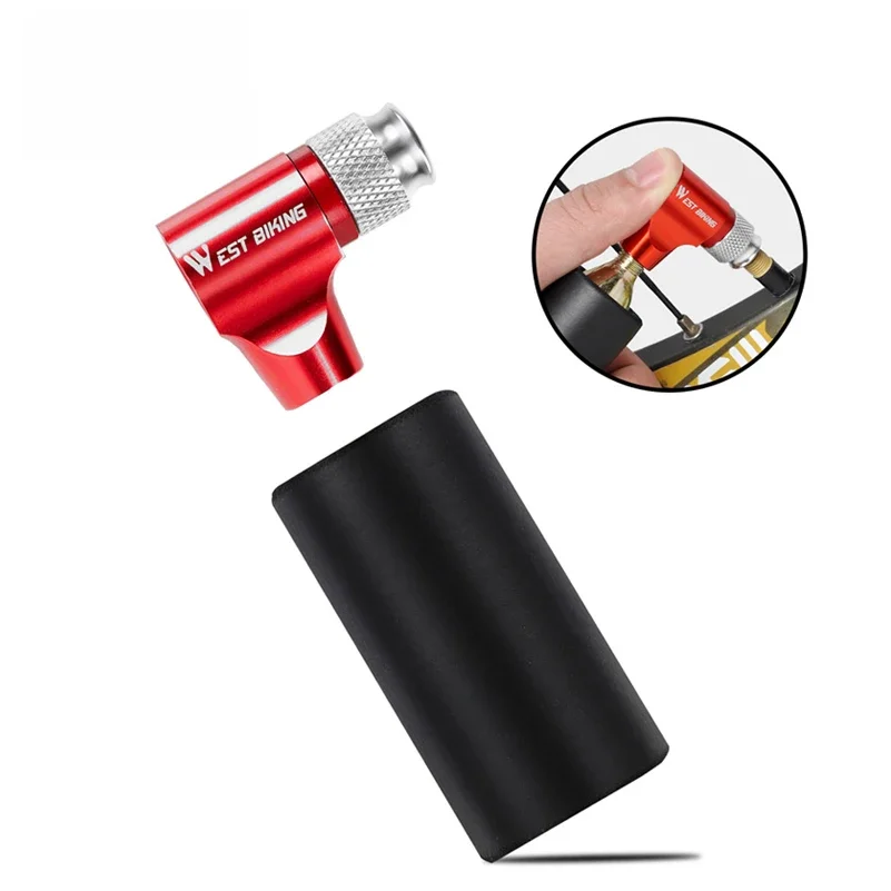 AliExpress West Biking WEST BIKING Portable Bike Pump Air CO2 Inflator Insulated Sleeve Bicycle Accessories Schrader &